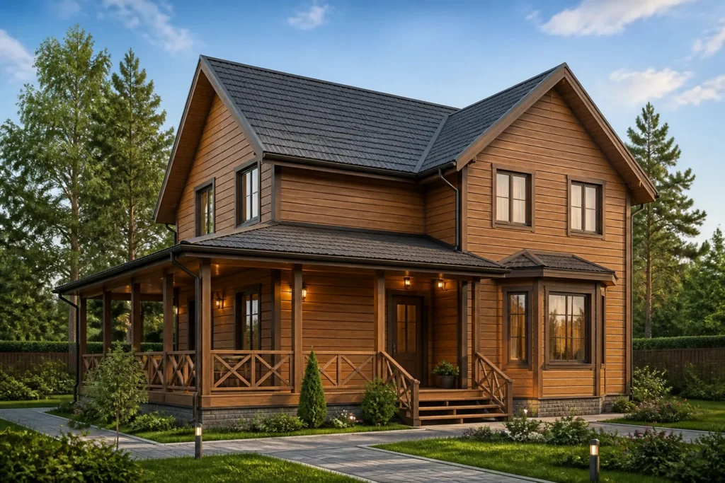 finished wooden family house